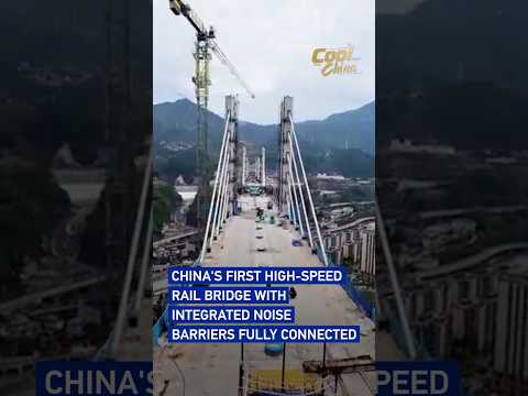 China's first high-speed rail bridge with integrated noise barriers fully connected#coolchina