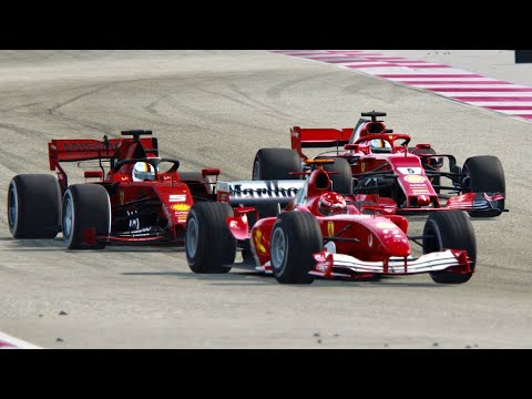 Ferrari F1 2019 vs Ferrari F1 2018 vs Ferrari F1 2004 - Paul Ricard
