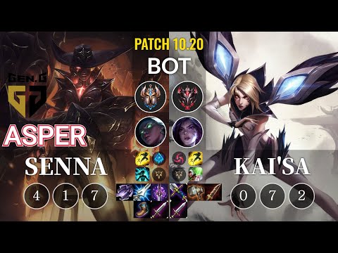 GEN Asper Senna vs Kai'Sa Bot - KR Patch 10.20
