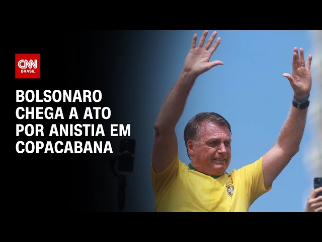 Bolsonaro participa de ato por anistia no Rio de Janeiro | AGORA CNN