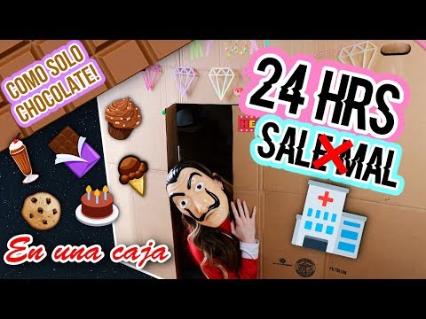 24 HOURS in a CARDBOARD BOX - I ATE ONLY CHOCOLATE AND ENDED UP IN THE ER! || Bianki Place ♡