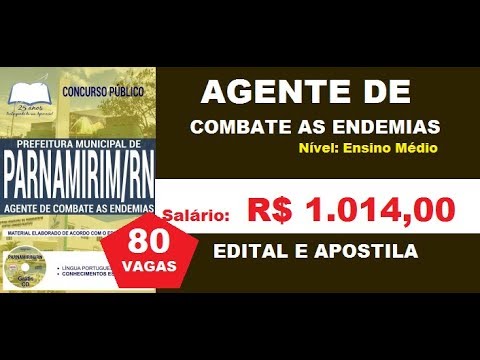 Edital Apostila Concurso Prefeitura de Parnamirim RN 2018 Agente de Combate as Endemias