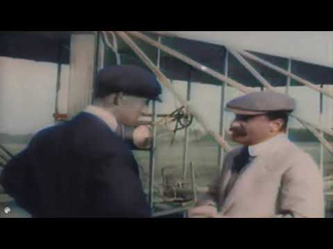 The Wright Brothers First Flight 1903 in AI - Enhanced Color