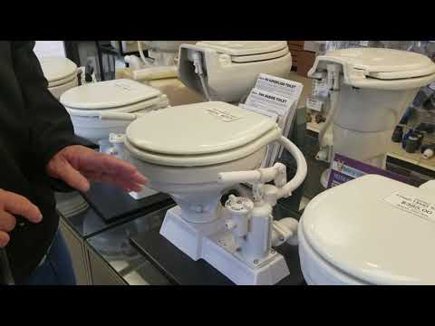 B:35  Manual hand pump salt or fresh water toilet.