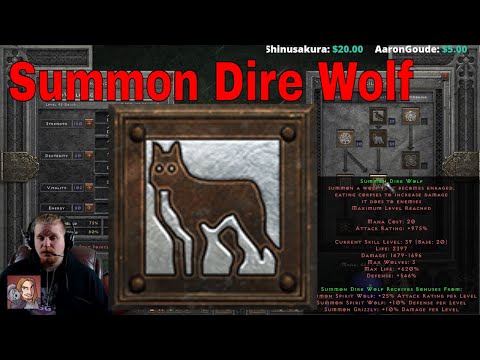 D2R Skills & Abilities - Summon Dire Wolf (Druid Summoning Tree)