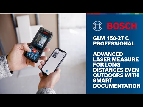 Bosch lazerinis atstumo matuoklis GLM 150-27 C, BG 3.6V 3.1Ah video