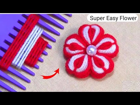 It's so Cute 💖🌟 Super Easy Woolen Flower Making Trick with Hair Comb - DIY Amazing Woolen Flowers