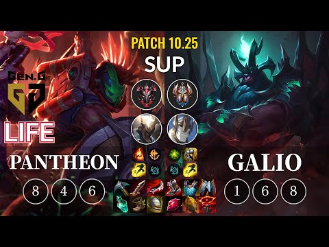 GEN Life Pantheon vs Galio Sup - KR Patch 10.25