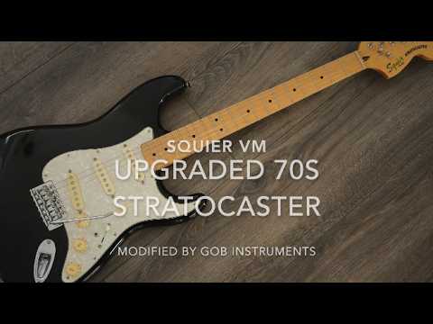 Squier Upgraded Vintage Modified '70s Stratocaster Maple Fretboard Black Series wiring Fender Bridge image 13