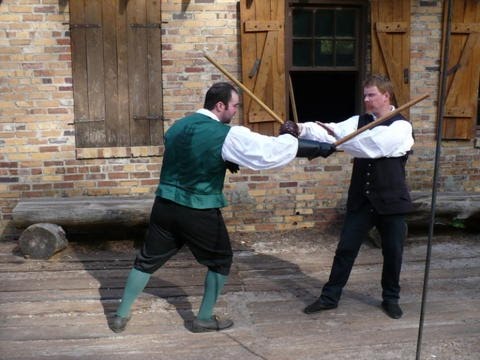 Double Cudgel, against various weapons and weapons combinations, English Martial Arts