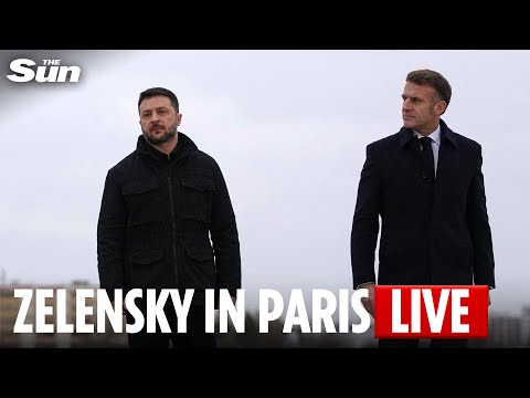 LIVE: French President Emmanuel Macron welcomes Zelensky at the Élysée Palace