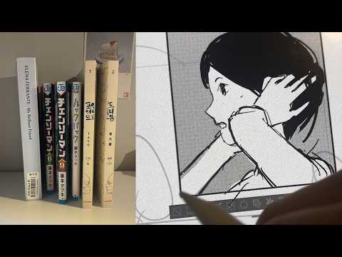 week in the life of a girl writing a manga. modeling backgrounds, paneling, japan haul