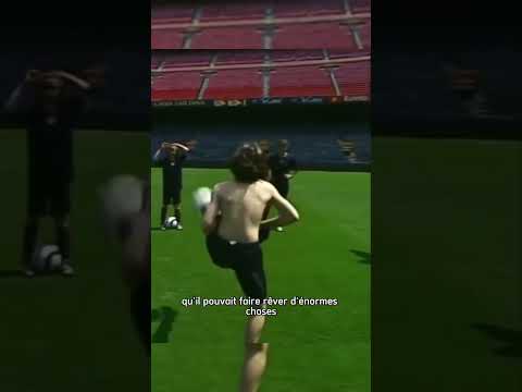 Le tout premier jour de Messi au FC Barcelona #messi #jeune