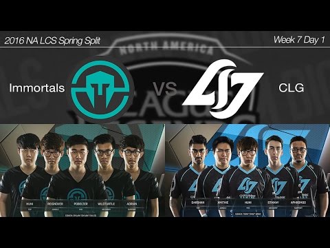 2016 NA LCS Spring Week 7 Day 1 [ Immortals vs CLG ] 160228