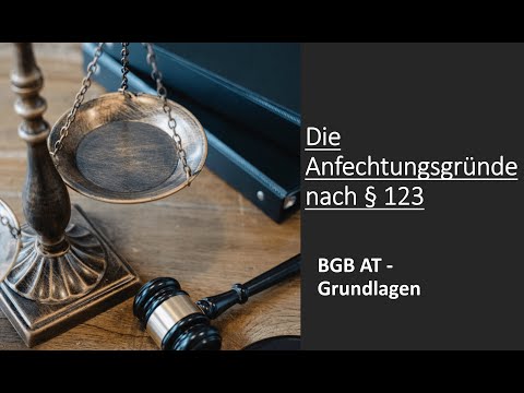 Grounds for contestation according to § 123 I BGB AT - Basics