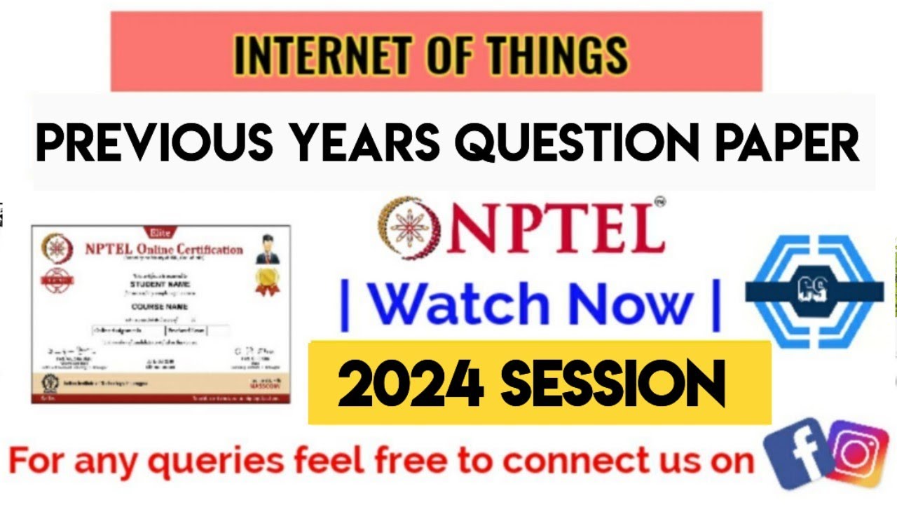 Introduction To Internet Of Things | Previous Year Question Paper Solved| NPTEL 2024  | SWAYAM