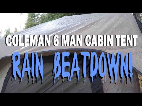 COLEMAN CABIN TENT RAIN BEATDOWN! | 6 Man Instant Tent VS.12 HRS. Of Rain