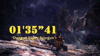 【MHW】鑑定武器でクシャルダオラ 01'35"41 散弾ヘビィボウガン Kushala Daora vs HBG 01'35"41