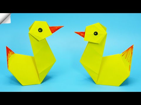 Moving paper toys How to make a paper duck Easy paper crafts