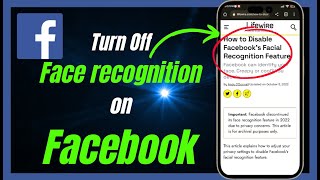 How To Turn Off Face Recognition On Facebook 2023 Update