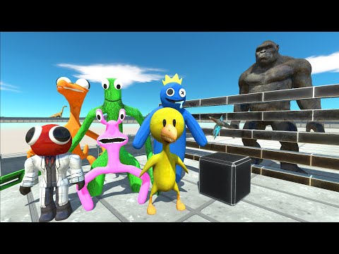 Fps and X6 Rainbow Friends Rescue King Kong From Godzilla - Animal Revolt battle Simulator
