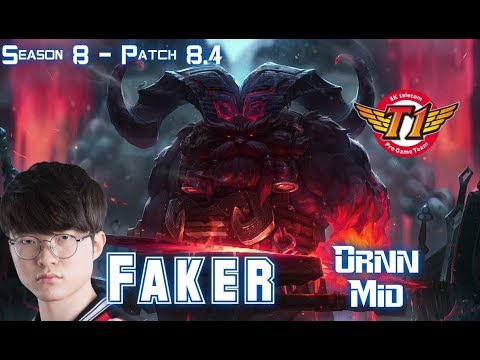 SKT T1 faker ORNN vs TALIYAH Mid - Patch 8.4 KR Ranked