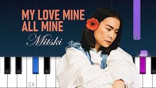 Mitski - My Love Mine All Mine (Piano tutorial)