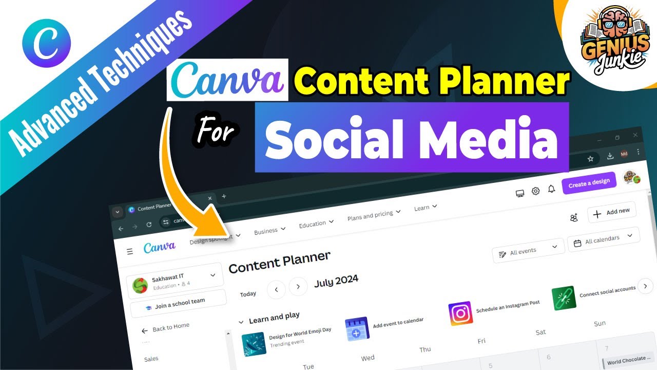 Master Canva's Content Planner for Social Media Step by Step Guide | Genius Junkie