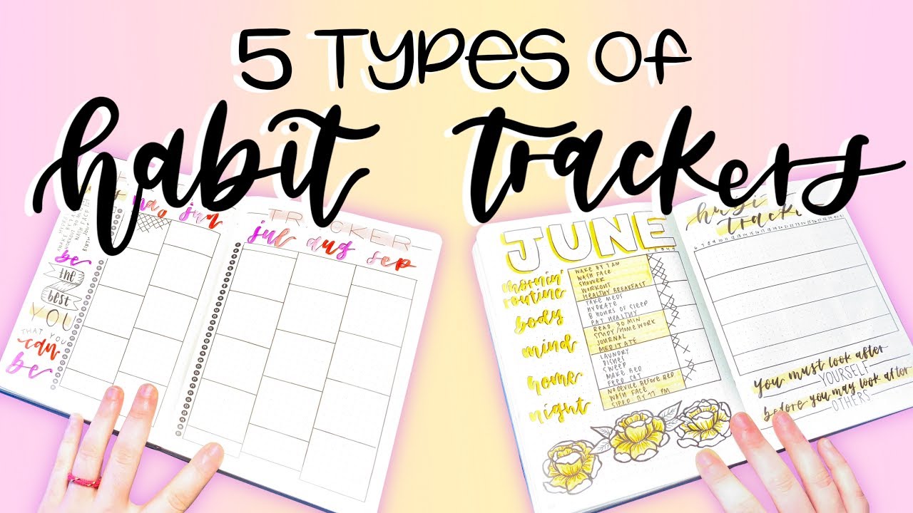 5 Types of Habit Trackers || Bullet Journal Ideas