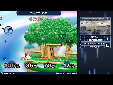 S@PS 88 - Bean & InDaHouse vs Cruelscotty & Toast - Losers Finals - Melee Doubles