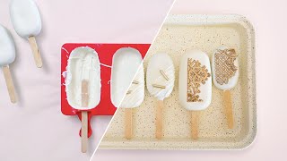 White Chocolate Cakesicles in 2 ways - Dipping & Mold Method