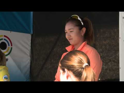 Podium and Interview with Jeehae JUNG (KOR) - ISSF World Championship 2014, Granada (ESP)