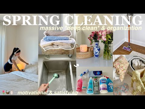 massive SPRING CLEANING + ORGANIZATION🧼🌷 *deep cleaning video* 2024 | very satisfying + motivating