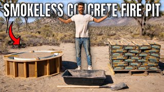 Ultimate DIY Modern Concrete Smokeless Fire Pit for Cooking / Grilling