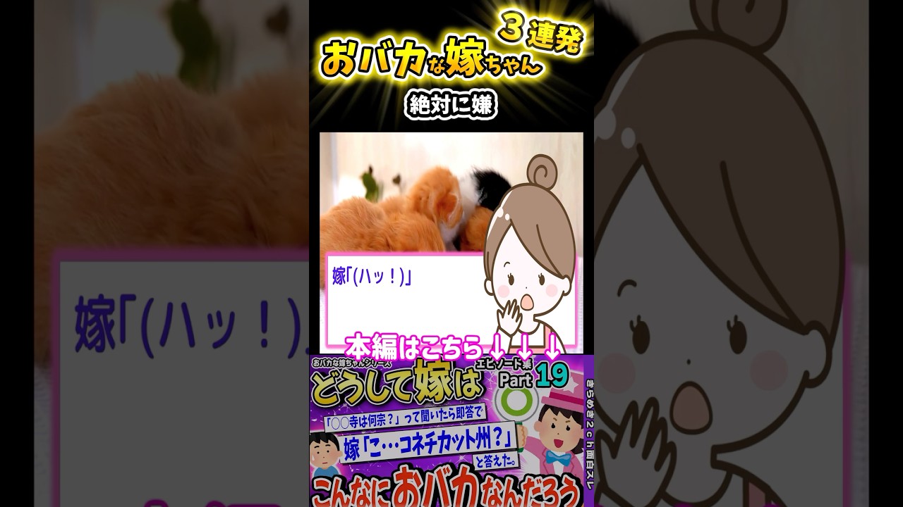 😂おバカな嫁ちゃん3連発！【Part25】#shorts #2ch #2ch面白いスレ #2ちゃんねる