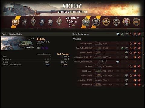 WOT - WZ-113G FT - 9 KILLS 10.5K DAMAGE KOLOBANOV'S & ACE TANKER - World Of Tanks