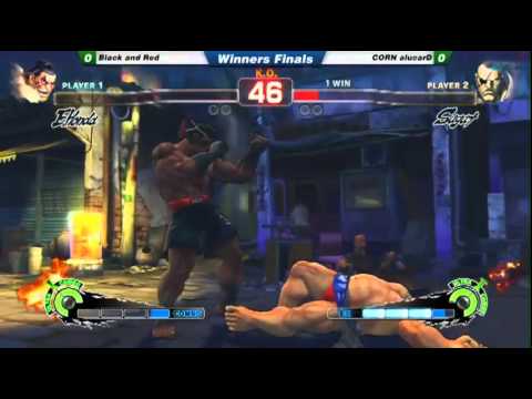 [04/21/12] MI Ranbats SSFIV:AE Winners Finals: Black and Red vs. CORN alucarD