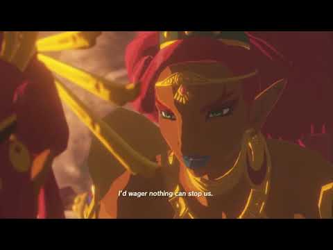 Hyrule Warriors age of calamity Riju and urbosa jump together