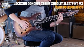Video thumbnail for No Talking...Just Tones | Jackson Concept Series Soloist SLAT7P HT MS Satin Bourbon Burst by Peach Guitars