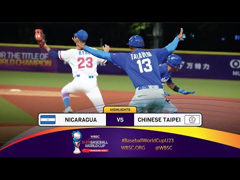 HIGHLIGHTS – Game 17 – Nicaragua vs. Chinese Taipei –WBSC U-23 Baseball World Cup 2024
