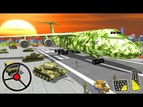 Army Cargo Plane 3D - Construction Crane Transport Simulator | Android Gameplay