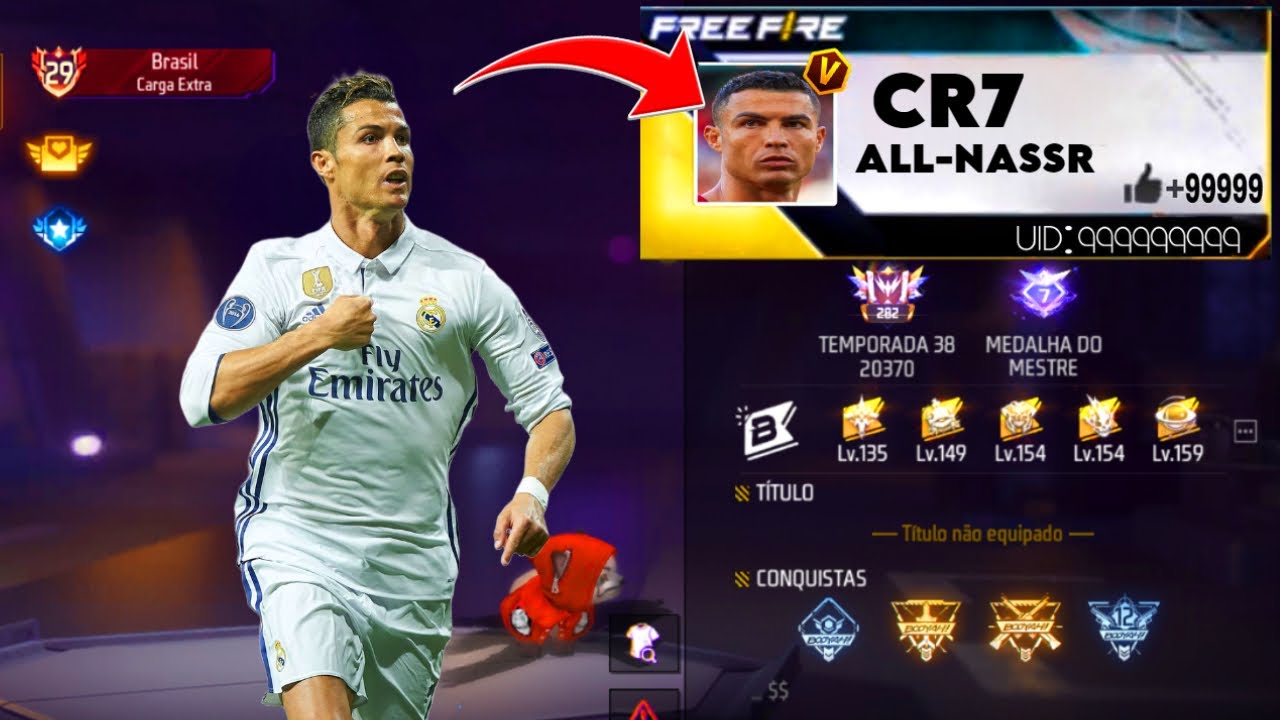 5 CONTAS DE JOGADORES DE FUTEBOL QUE JOGA FREE FIRE