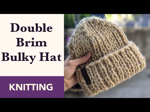 Chunky Knit Hat with Double Brim || Easy Chunky Knitted Beanie for Men.