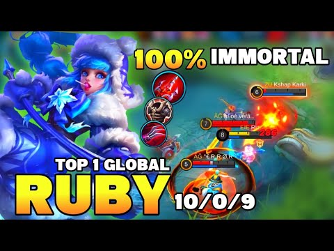100% Immortal ! Ruby Best Build 2021 | Top 1 Global Ruby Gameplay | Mobile Legends✓