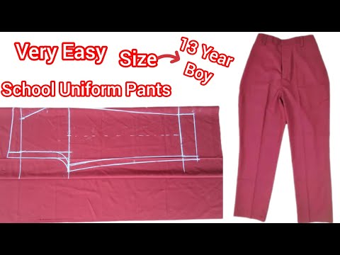 School Uniform Pants For Boys Steps By Step (Tutorial) Size 10-13 Year Boys | Simple Tricks 