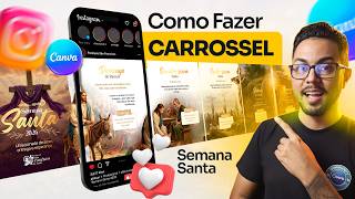 Como Fazer CARROSSEL SEMANA SANTA no Canva (Passo a Passo) | Carrossel Infinito