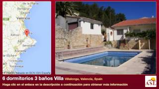 preview picture of video '6 dormitorios 3 baños Villa se Vende en Villalonga, Valencia, Spain'