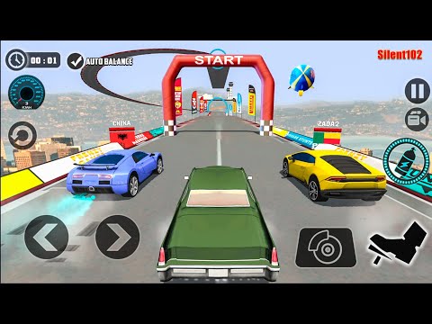 Impossible Car Tracks 3D - Green Muscle Car Driving Stunts Simulator #5 - Android Gameplay