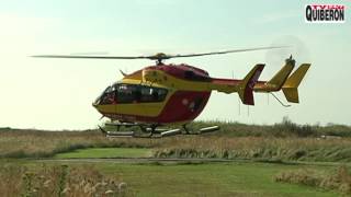 preview picture of video 'Ile de Houat  - Helicoptere evacuation sanitaire  - TV Quiberon 24/7'