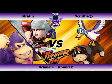 Flynn's Fighter Fest Season 4 WR2 - Stratus (Bayonetta,Donkey Kong)Vs  Scruffie:)) (Duck Hunt) Ssbu